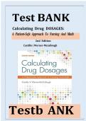 Test bank for calculating drug dosages a patient-safe approach to nursing and math 2nd edition by Castillo&comma; Latest Edition&comma; 2026
