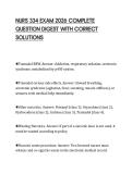 NURS 334 EXAM 2026 COMPLETE QUESTION DIGEST WITH CORRECT SOLUTIONS