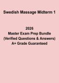 Swedish Massage Midterm 1 PDF &vert; Massage Therapy Study & Practice Guide