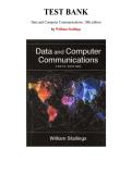 Test Bank for Data and Computer Communications&comma; 10th edition by William Stallings&comma; Chapter 1-25 &vert; All Chapters
