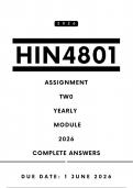 HIN4801 Assignment 2 Answers - Yearly Module &comma; 2026 &vert; Due Date 2 June 2026