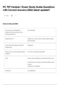 PC 707 Module 1 Exam Study Guide Questions with Correct Answers 2026 latest update&excl;&excl;