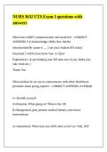 NURS 3632 UTA Exam 1 questions with answers