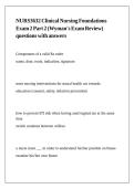 NURS3632 Clinical Nursing Foundations Exam 2 Part 2 &lpar;Wyman-s Exam Review&rpar; questions with answers
