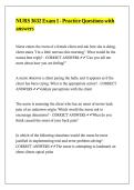 NURS 3632 Exam 1 - Practice Questions with answers
