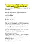 Psychopathology - AQA A Level Psychology &lpar;Paper 1&rpar; Questions and Correct Answers 2026&sol;2027