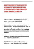 BSIS FIREARM WRITTEN EXAM WITH  CORRECT ACTUAL QUESTIONS AND  CORRECTLY WELL DEFINED ANSWERS  LATEST ALREADY GRADED A&plus;