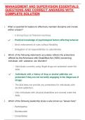 MANAGEMENT AND SUPERVISION ESSENTIALS QUESTIONS AND CORRECT ANSWERS WITH COMPLETE SOLUTION