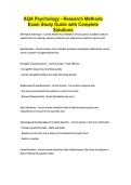 AQA Psychology - Research Methods Exam Study Guide with Complete Solutions