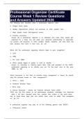 Professional Organizer Certificate Course Week 1 Review Questions and Answers Updated 2026