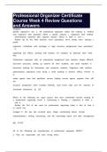 Professional Organizer Certificate Course Week 4 Review Questions and Answers