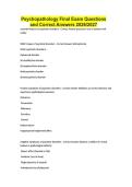 Psychopathology Final Exam Questions and Correct Answers 2026&sol;2027