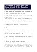Professional Organizer Certificate Course Week 3 Review Questions and Answers