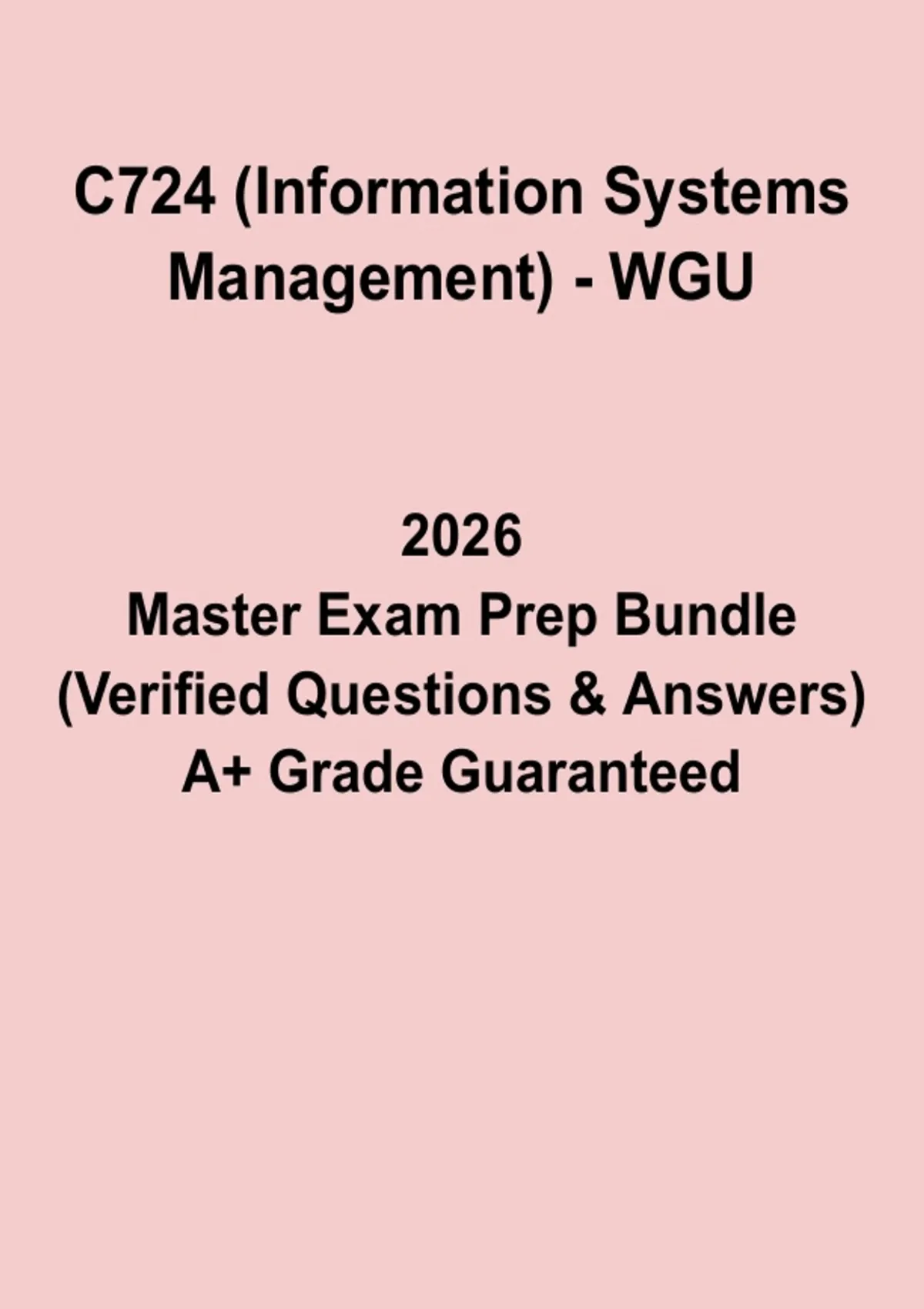 WGU C724 Information Systems Management PDF | Study Guide & Exam Prep ...