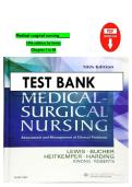 Medical surgical nursing  10th edition by lewis TEST BANK Chapter 1 to 68