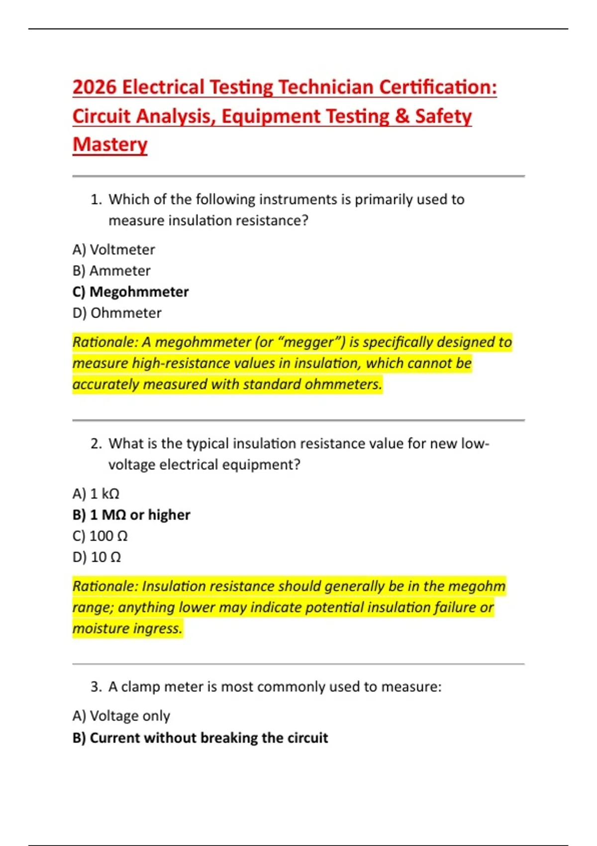 Electrical Testing Technician Certification 2026 – Circuit Analysis ...