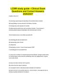 LCSW study guide - Clinical Exam Questions and Correct Answers 2026&sol;2027