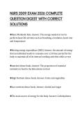 NURS 2009 EXAM 2026 COMPLETE QUESTION DIGEST WITH CORRECT SOLUTIONS