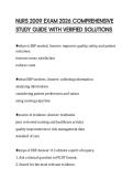 NURS 2009 EXAM 2026 COMPREHENSIVE STUDY GUIDE WITH VERIFIED SOLUTIONS