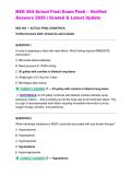 NSG 464 Actual Final Exam Pack &ndash; Verified Answers 2026 &vert; Graded & Latest Update