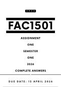 FAC1501 Assignment 3 Answers - Semester 1 &comma; 2026 &vert; Due Date 13 April 2026