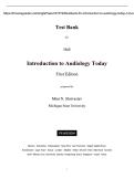 Test Bank for Hall Introduction to Audiology Today by Mini N&period; Shrivastav&comma; First Edition&period;