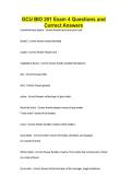 GCU BIO 201 Exam 4 Questions and Correct Answers