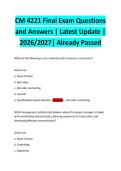 CM 4221 Final Exam Questions  and Answers &vert; Latest Update &vert;  2026&sol;2027&vert; Already Passed