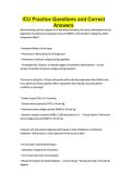 ICU Practice Questions and Correct Answers