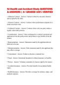 NJ Health and Accident Study QUESTIONS & ANSWERS &vert; A&plus; GRADED 100&percnt; VERIFIED