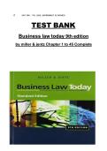 Test Bank&colon; Business Law Today&colon; Text & Summarized Cases &lpar;9th Edition&rpar; &ndash; Miller & Jentz