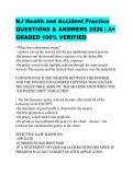 NJ Health and Accident Practice QUESTIONS & ANSWERS 2026 &vert; A&plus; GRADED 100&percnt; VERIFIED