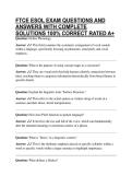 FTCE ESOL EXAM QUESTIONS AND ANSWERS WITH COMPLETE SOLUTIONS 100&percnt; CORRECT RATED A&plus;