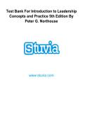 Test Bank&colon; Introduction to Leadership&colon; Concepts and Practice &lpar;5th Edition&rpar; &ndash; Peter G&period; Northouse
