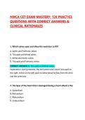 NWCA CET EXAM MASTERY&colon; 120 PRACTICE QUESTIONS WITH CORRECT ANSWERS & CLINICAL RATIONALES