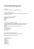 Vulnerability Management REVISED AND UPDATED FOR 2026&sol;2027 ACTUAL EXAM COMPLETE QUESTIONS AND CORRECT DETAILED ANSWERS &lpar;VERIFIED ANSWERS&rpar; &vert;ALREADY GRADED A&plus;&vert;&vert;BRAND NEW&excl;&excl;