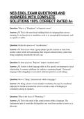 NES ESOL EXAM QUESTIONS AND ANSWERS WITH COMPLETE SOLUTIONS 100&percnt; CORRECT RATED A&plus;