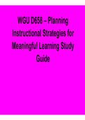 WGU D658 &ndash; Planning Instructional Strategies for Meaningful Learning Study Guide &ndash; Practice Questions & Verified Answers PDF &lpar;Latest Update 2026&rpar;