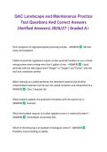 QAC Landscape and Maintenance Practice Test Questions And Correct Answers &lpar;Verified Answers&rpar; 2026&sol;27 &vert; Graded A&plus;