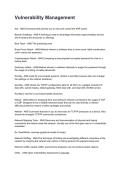 Vulnerability Management REVISED AND UPDATED FOR 2026&sol;2027 ACTUAL EXAM COMPLETE QUESTIONS AND CORRECT DETAILED ANSWERS &lpar;VERIFIED ANSWERS&rpar; &vert;ALREADY GRADED A&plus;&vert;&vert;BRAND NEW&excl;&excl;