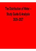 The Distribution of Water &ndash; Study Guide & Analysis &ndash; Practice Questions & Verified Answers PDF &lpar;2026&ndash;2027&rpar;