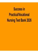 Success in Practical Vocational Nursing &ndash; Test Bank 2026 &ndash; Practice Questions & Verified Answers PDF