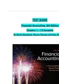 Test Bank For Financial Accounting&comma; 6th Edition By David Spiceland&comma; Wayne Thomas&comma; All 1-12 Chapters Covered &comma;Latest Edition ISBN&colon;9781260786521