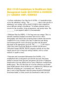 WGU C810 Foundations in Healthcare Data Management Guide QUESTIONS & ANSWERS &vert; A&plus; GRADED 100&percnt; VERIFIED