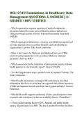WGU C810 Foundations in Healthcare Data Management QUESTIONS & ANSWERS &vert; A&plus; GRADED 100&percnt; VERIFIED