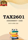 TAX2601 Assignment 1 2026 - Distinction Due 8 April 2026