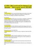 &lpar;CGDR&rpar; Child Growth and Development Exam  Questions     With Accurate Answers 20252026  A&plus; Grade&period;