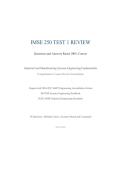 IMSE 250 Test 1 Review Industrial and Manufacturing Systems Engineering Fundamentals &ndash; Questions and Answers &lpar;100&percnt; Correct&rpar;&comma; Comprehensive Course Review Examination