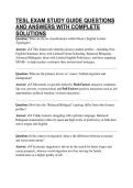 TESL EXAM STUDY GUIDE QUESTIONS AND ANSWERS WITH COMPLETE SOLUTIONS