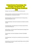 Comprehensive Psychology&colon; Key Concepts&comma; Perspectives&comma; and Research Methods Study Guidelines 2026